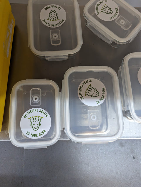 2 x Re-usable glass sprout containers